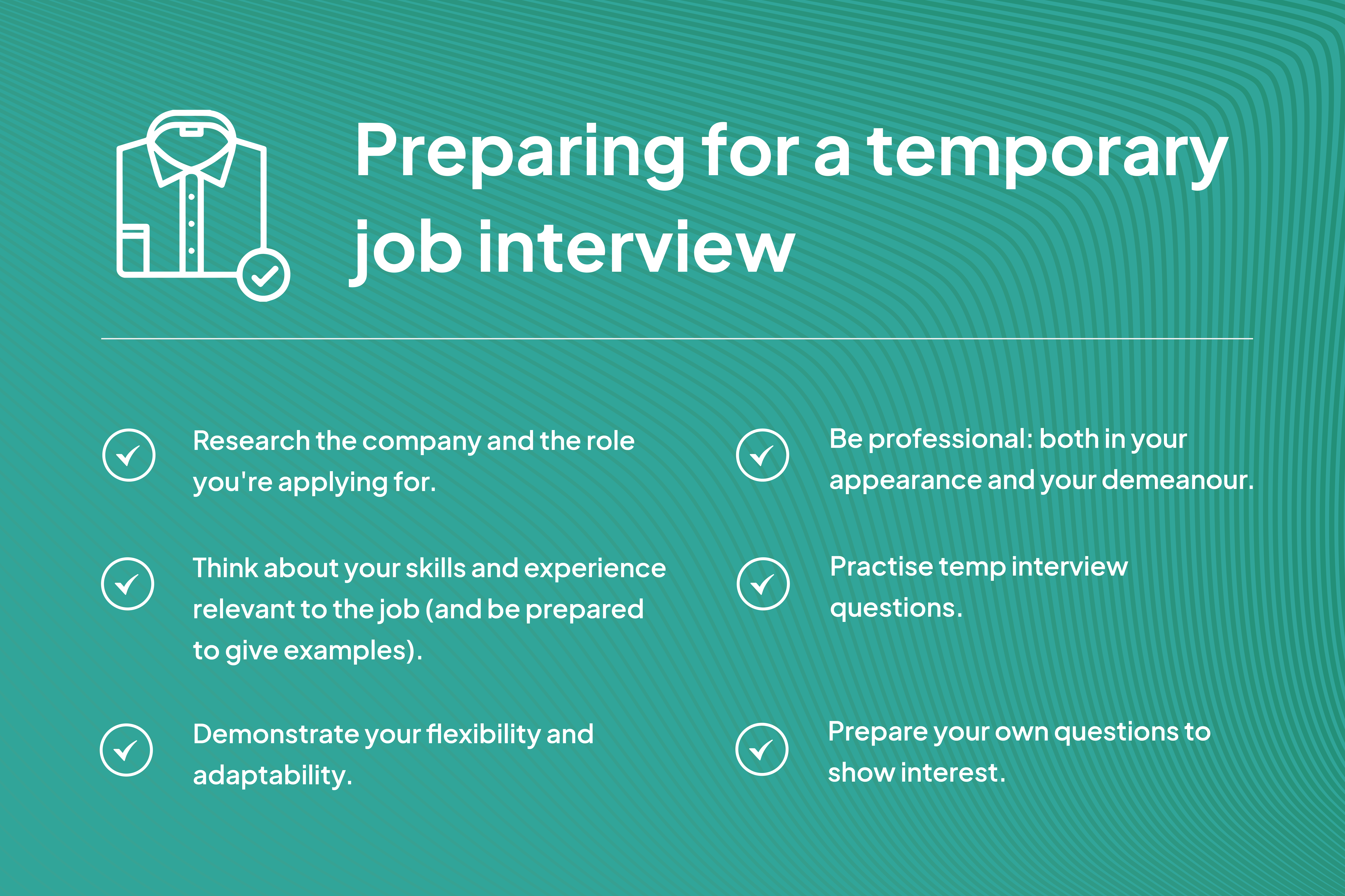 Checklist - Preparing for a temporary job interview
